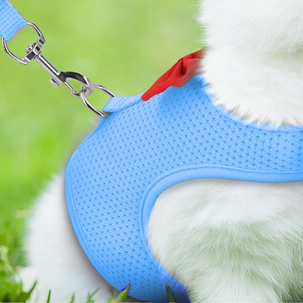 Harnais Laisse Lapin Réglable, Gilet Marche Lapin en Maille Respirante, Gilet Nœud Papillon Formel pour Lapin Chaton Cochon d'Inde Chinchillas