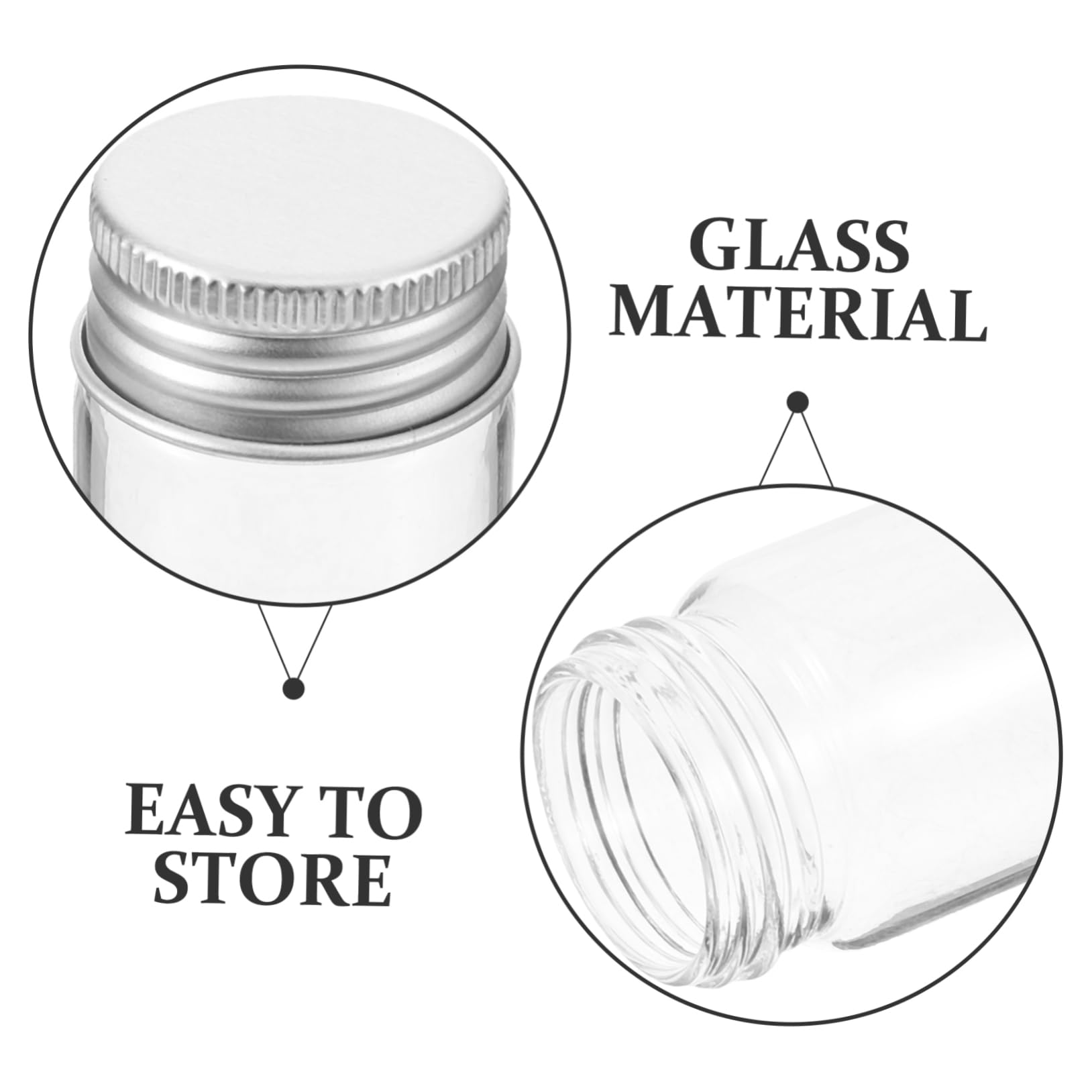 MAGICLULU 2 Series Botella Sellada por Tubo De Ensayo Tubos Tapa Hermético Reutilizable Pequeño Tubo De Ensayo De Laboratorio De Prueba Tubo De Vial De Vidrio Planchar Piezas*2