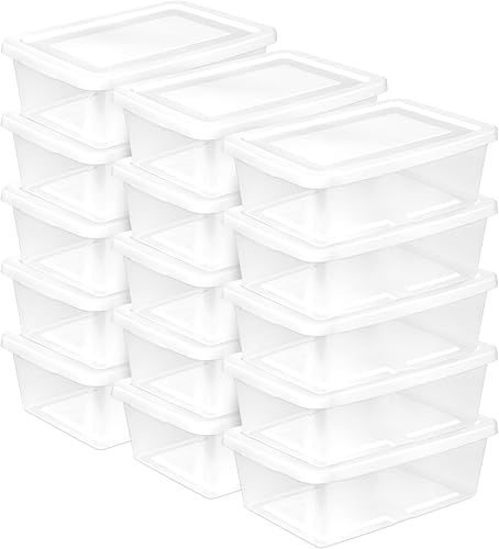 Vista 85 de Sterilite Paquete de 8 contenedores apilables con tapa, diseño de plástico transparente, 90 cuartos de galón