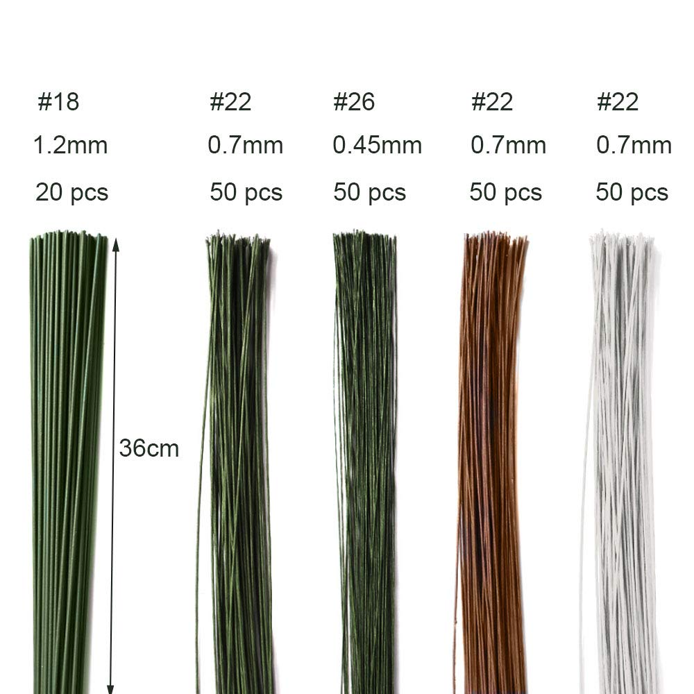 Kit Fleuriste : 5 Rubans + 220 Fils Tige - Création Bouquets Mariage | DIY Art Floral