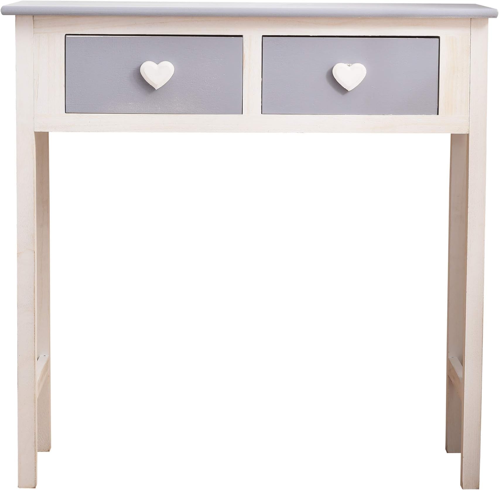 Rebecca Mobili Desk Shabby Chic Table White Grey Sweet Home Living Room Bedrom - 80 x 80 x 30 cm (H x W x D) - Art. RE4193