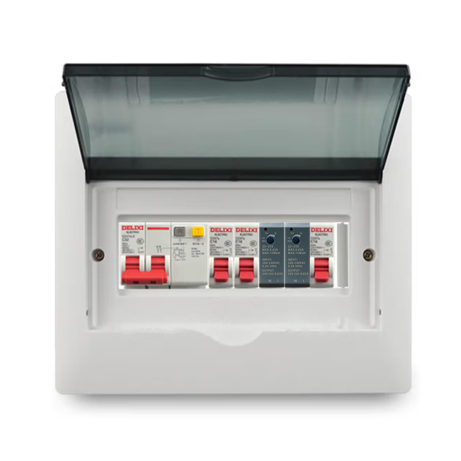 AGOTD Zasilacz sieciowy 15 W, 24 V, 0,63 A (wejście 200-240 V AC 50/60 Hz), zasilacz DIN Rail, transformator szynowy