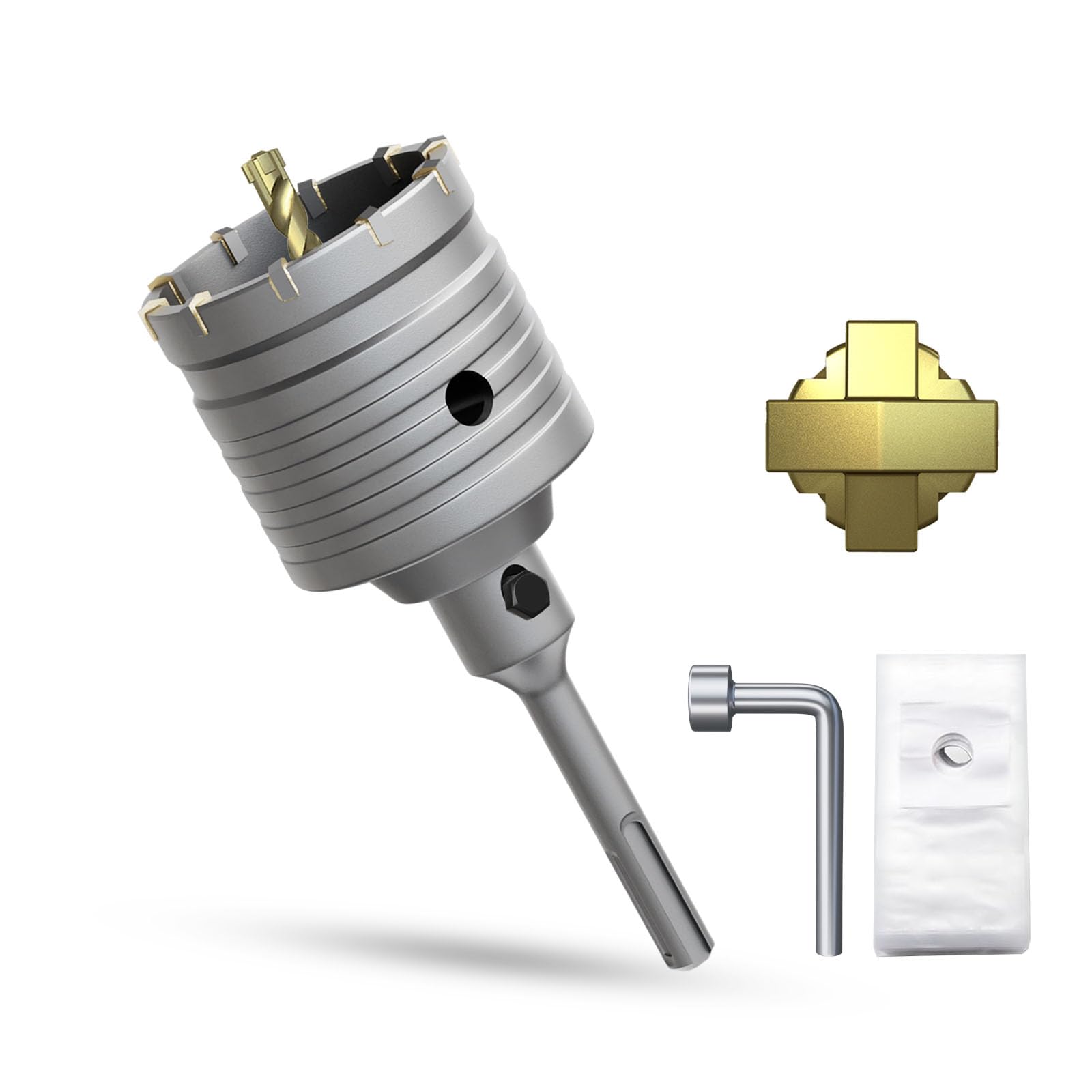 METOTY 65mm Bohrkrone Hohl Lochsäge-dosenbohrer，mit SDS Plus Adapter 110 mm Bohrkrone Steckdose，für Mauerwerk, Ziegel, Beton, Zement, Stein Concrete hole saw