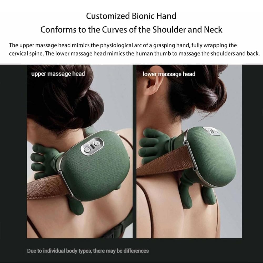 KANVIPRIYA Neck & Shoulder Shiatsu Bionic Heated Massager, Wireless Portable Neck and Back Massager, Electric Deep Tissue 4D Kneading Massage, Wearable Hand Simulated Design for Pain Relief and Muscle Relax (Simulation Palm) 2