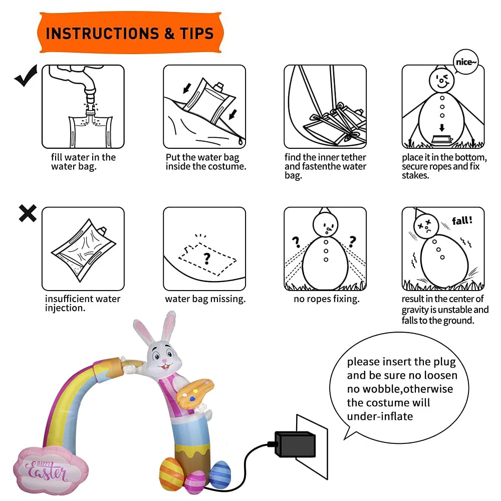 Snapklik.com : Domkom 12FT Long Huge Easter Inflatable Bunny Archway ...