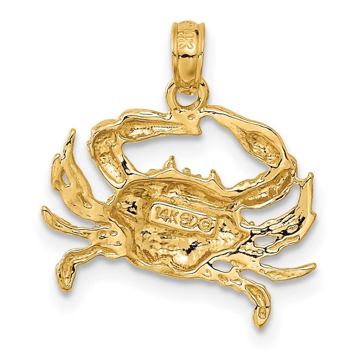 14 ct Gold Blau Krabbe Anhänger – Maßnahmen 20 x 18.8 mm