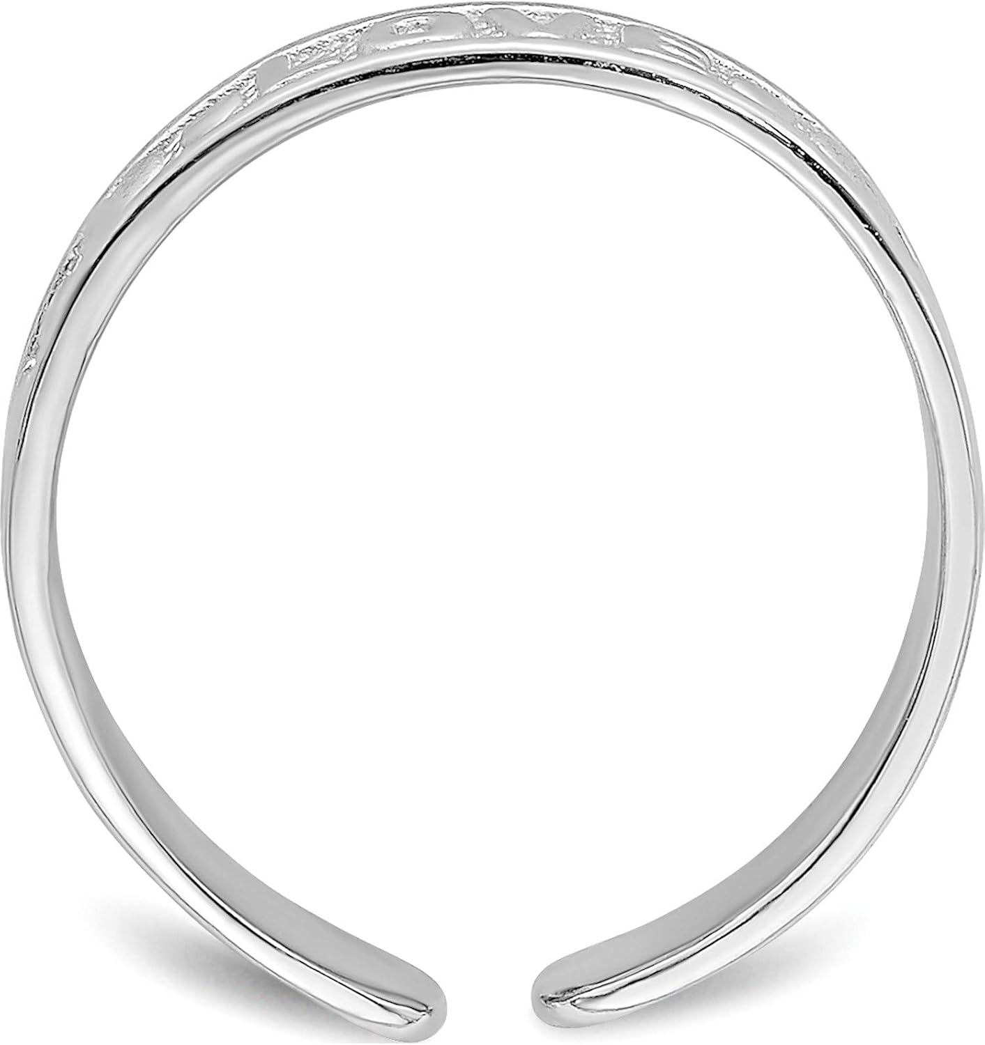 14K White Gold Polished Love & Hearts Toe Ring - Jewelry By Sweet Pea
