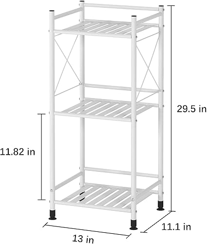Miniatura 3 de TZAMLI Estantería de 3 niveles, estantes de almacenamiento independientes para baño, estante de almacenamiento de metal resistente para espacios
