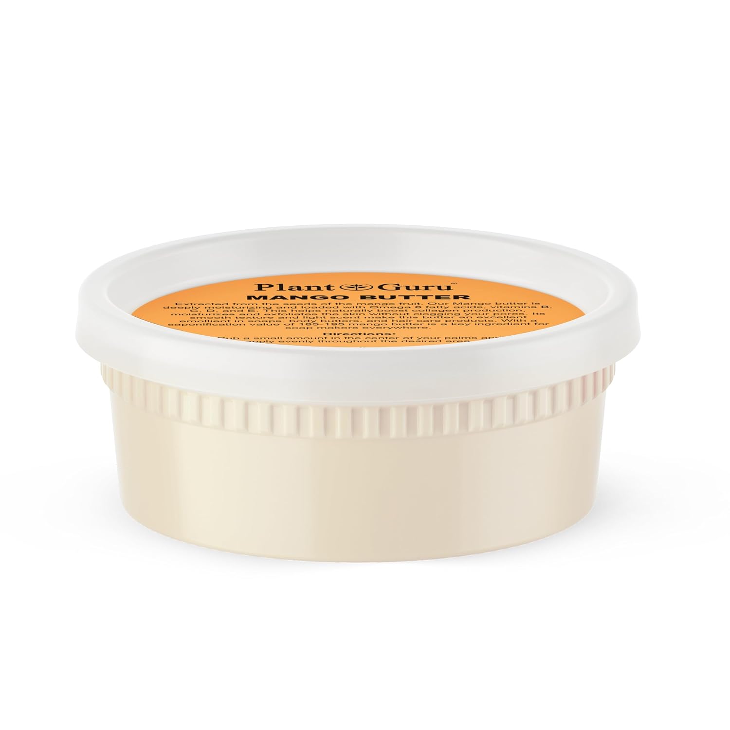 Plant Guru Raw Mango Butter 8 oz. – 100% Pure Natural Unrefined – Great for Skin, Body and Hair Growth. DIY Soap Making, Body Butter, Lotions and Creams.