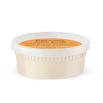 Plant Guru Raw Mango Butter 8 oz. - 100% Pure Natural Unrefined - Great for Skin, Body and Hair Growth. DIY Soap Making, Body Butter, Lotions and Creams.