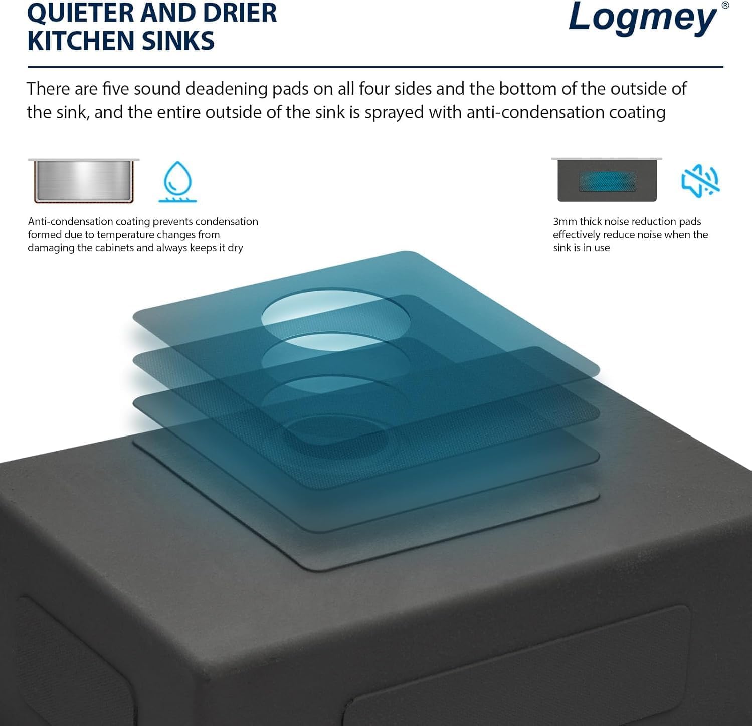 Logmey 33 Inch Apron Front Farmhouse Kitchen Sink,33x20 Premium 16 Gauge Stainless Steel Deep Single Bowl Sink,Ideal for Home Cooking,Cleaning & Daily Kitchen Use,Noise Reduction