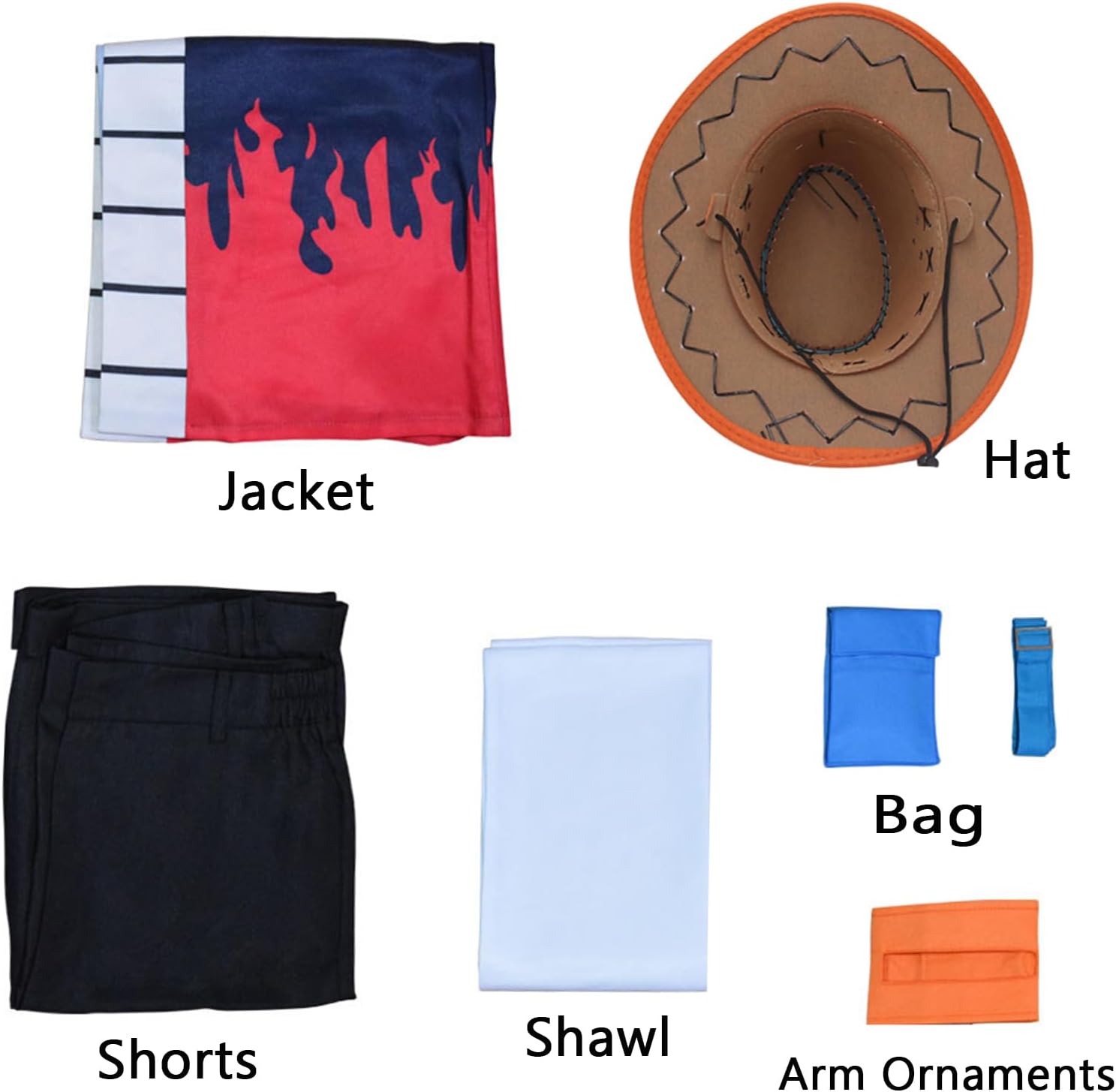 Unisex Men Anime Cosplay Long Robe Costume Navy Blue Kimonos Cloak Cape Black Shorts Halloween Outfits with Bag Hat - Image 5