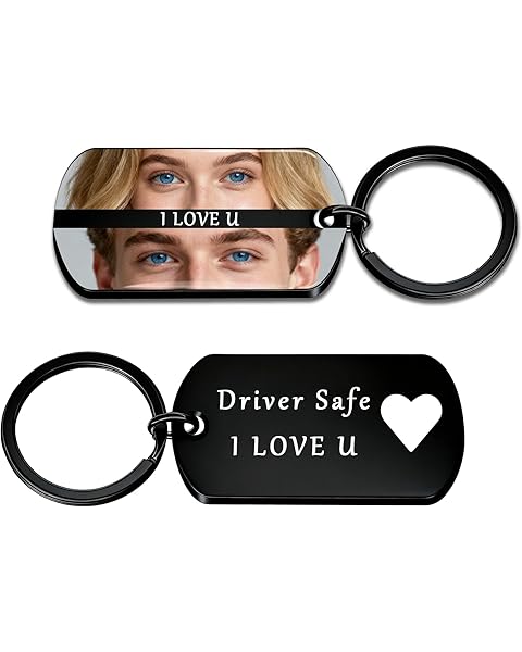 UHOT Personalized Eyes Keychain with Picture - Custom Eye Photo and Text Engraved Keychains Customized Key Chains for Men