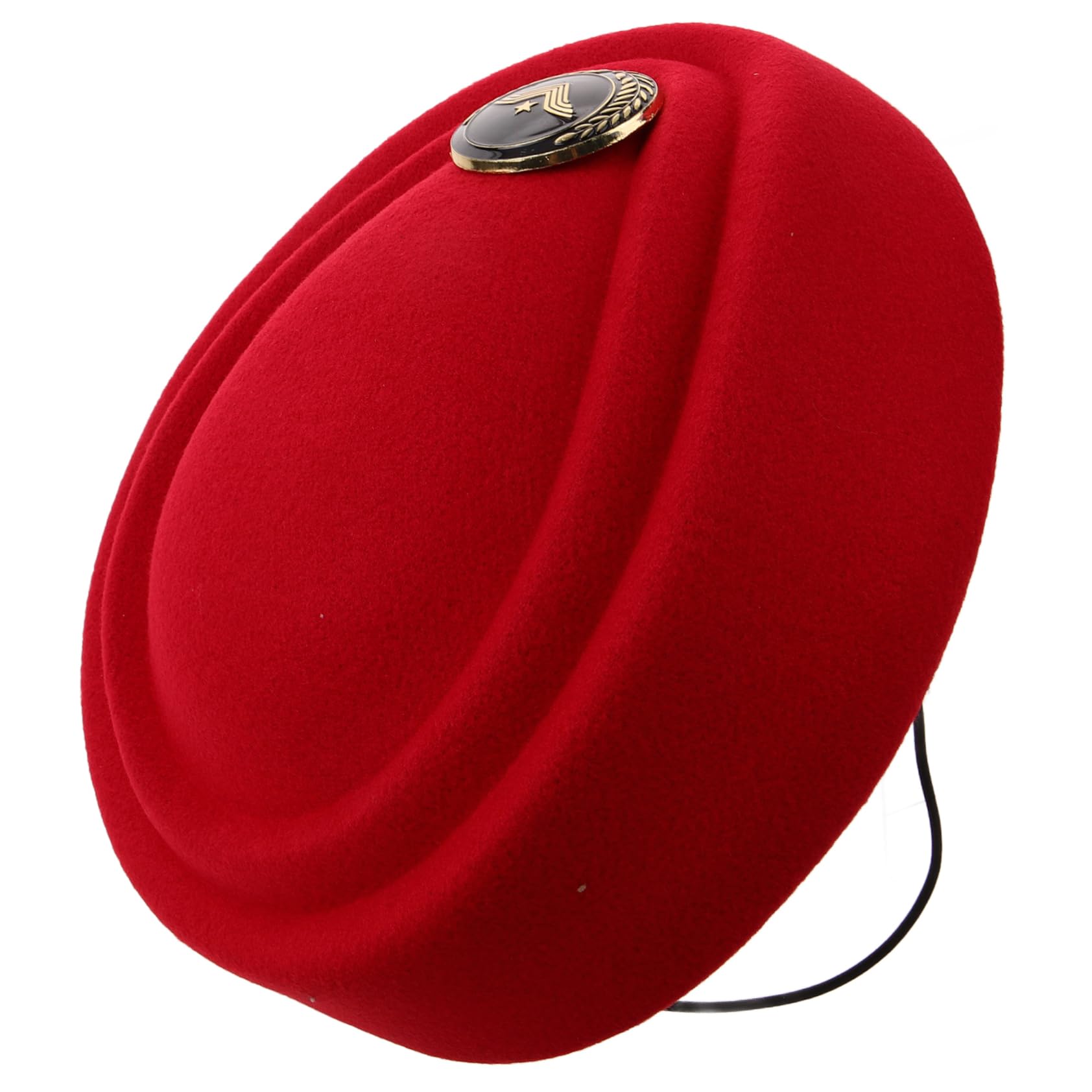 LIFKOME Chapeau d'hôtesse Chapeau de Fete de fête de Cosplay Uniforme Accessoire de Cosplay hôtesse de l'air de Pilote Adulte Uniforme Feutre Rouge