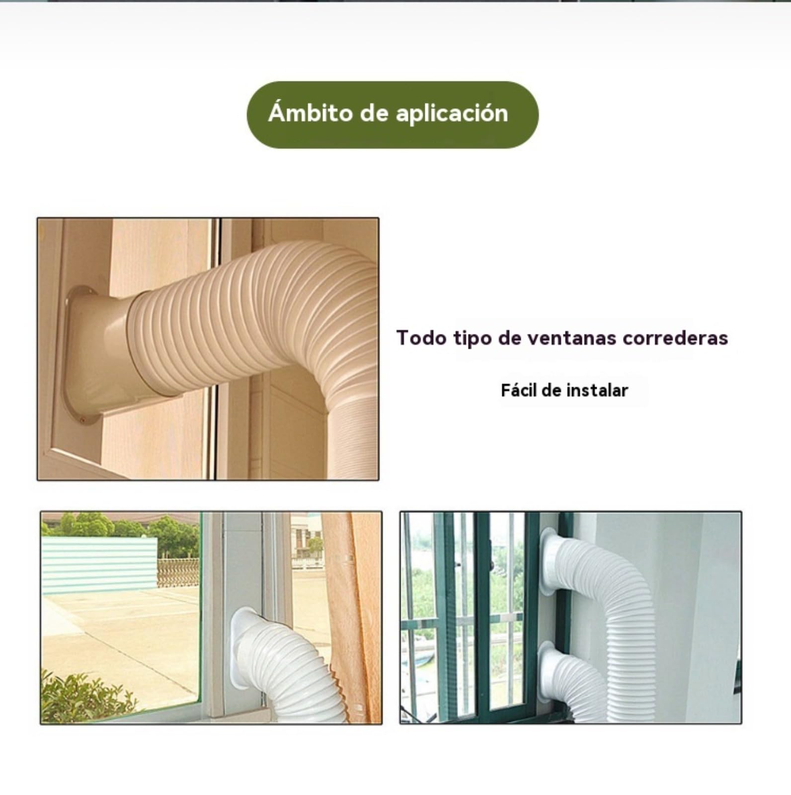 Kit de ventana de CA portátil, kit de sellado de ventana de aire acondicionado, kit de ventilación de CA ajustable para ventana corredera, kit de CA sin costuras, placas de sellado de ventana ajustabl