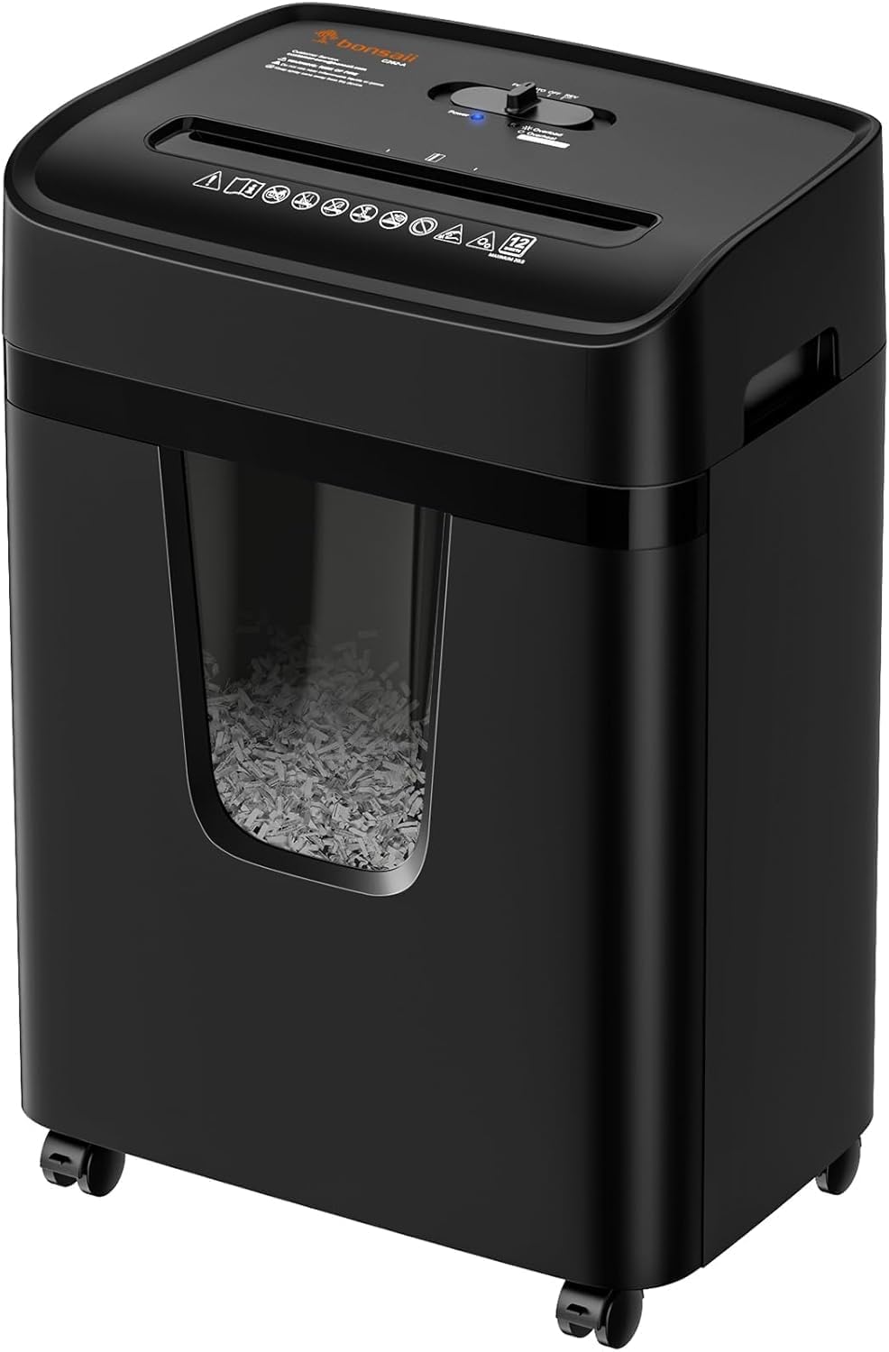 Bonsaii Paper Shredder for Home Office, 12-Sheet Heavy Duty Cross Cut Shredders for Home with 5.5 Gal Pullout Bin, Paper Shredding Machine for Document/CD/Credit Card,P-4 Security(C282-A New Version) 12 Sheet 15 Mins(New Model)