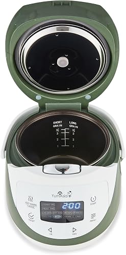 Yum Asia Panda Mini Rice Cooker With Ninja Ceramic Bowl and Advanced Fuzzy Logic (3.5 cup, 0.63 litre) 4 Rice Cooking Functions, 4 Multicooker functions, LED display, 220-240V (Whire and Sage Green) - 5
