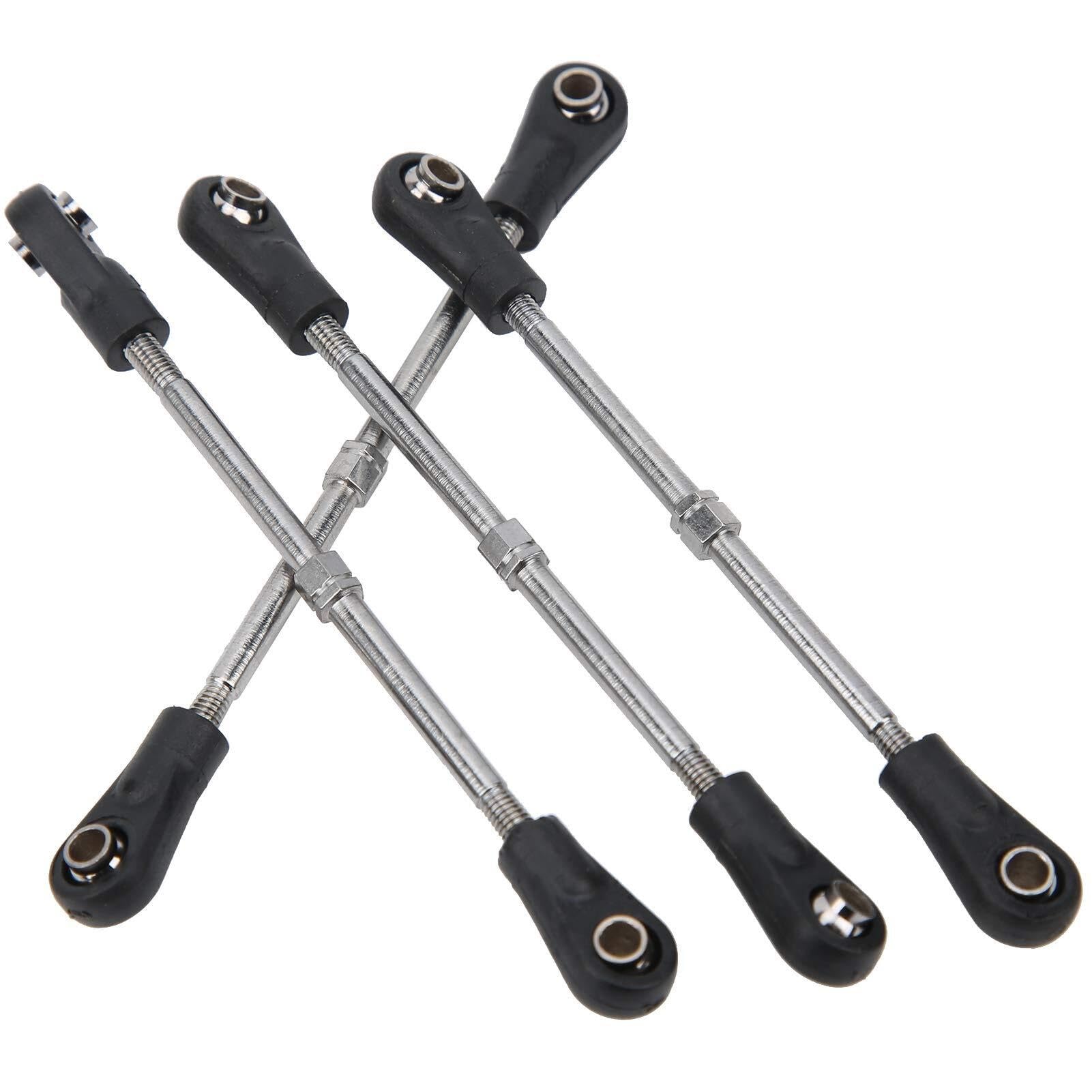 4X Barras de Dirección Ajustables 83-92mm para 1/10 RC Monster Truck Racing Truck - Piezas de Dirección de Metal con Tornillos y Tuercas