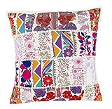 Patchwork di sari indiano, cuscino, cuscino per divano