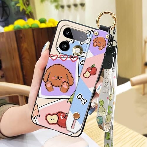 Phone Case Compatible with OPPO Realme16 Pro Plus, Cartoon Phone Holder Ring Lanyard Cute Design Protective Soft case Kickstand