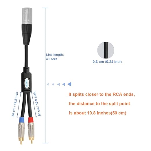 Amazon Com Tisino 2 Rca To Xlr Male Y Splitter Cable Unbalanced Dual Rca Male To 1 Xlr Splitter Duplicator Lead Y Cable Adapter 3 3 Feet Electronics Amazon Com Tisino 2 Rca To Xlr Male Y Splitter Cable Unbalanced Dual Rca Male To 1 Xlr Splitter Duplicator Lead Y Cable Adapter 3 3 Feet Electronics