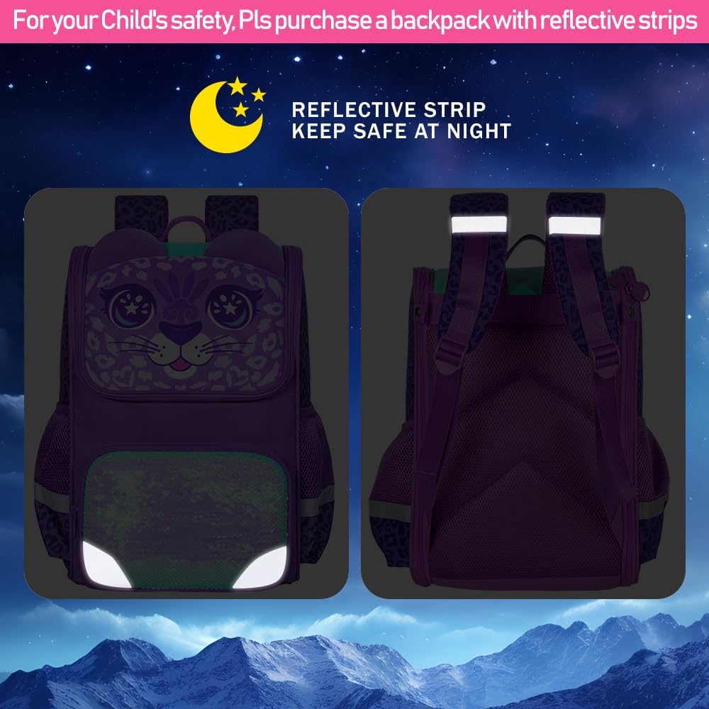 KLFVB 3PCS Backpack for Girls and Boys, 15" Unicorn Dinosaur Bookbag with Lunch Box, Kids Preschool School bag - Image 3