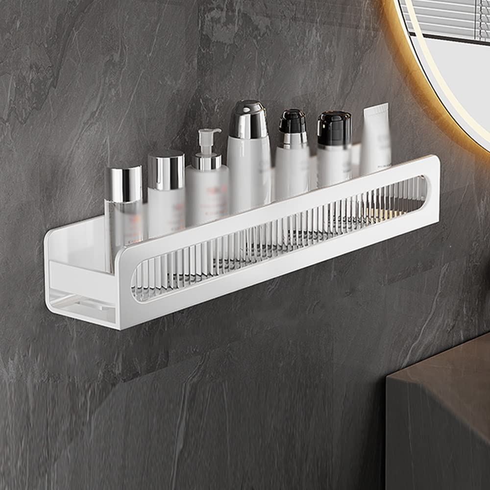 Shower Caddy Bathroom Accessories Drill-Free Shower Rack Wall-Mounted Inside Shower Shelves for Bathroom Size White with rod 30cm