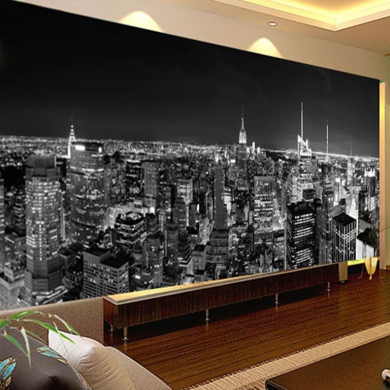 Papier peint New York vue nocturne pour créer une ambiance loft américain dans votre salon
