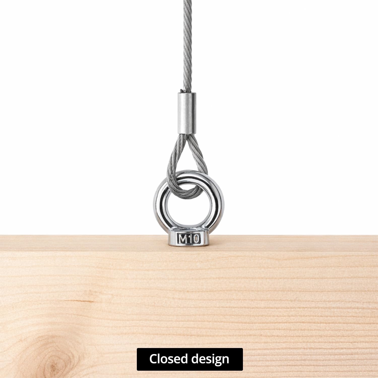 QWORK 6.3 Inch Heavy Duty Eye Hooks M10 | Self Tapping Eyelet Screws | 304 Stainless Steel | 700 lbs Load Capacity | Rust-Resistant | 4 Pack