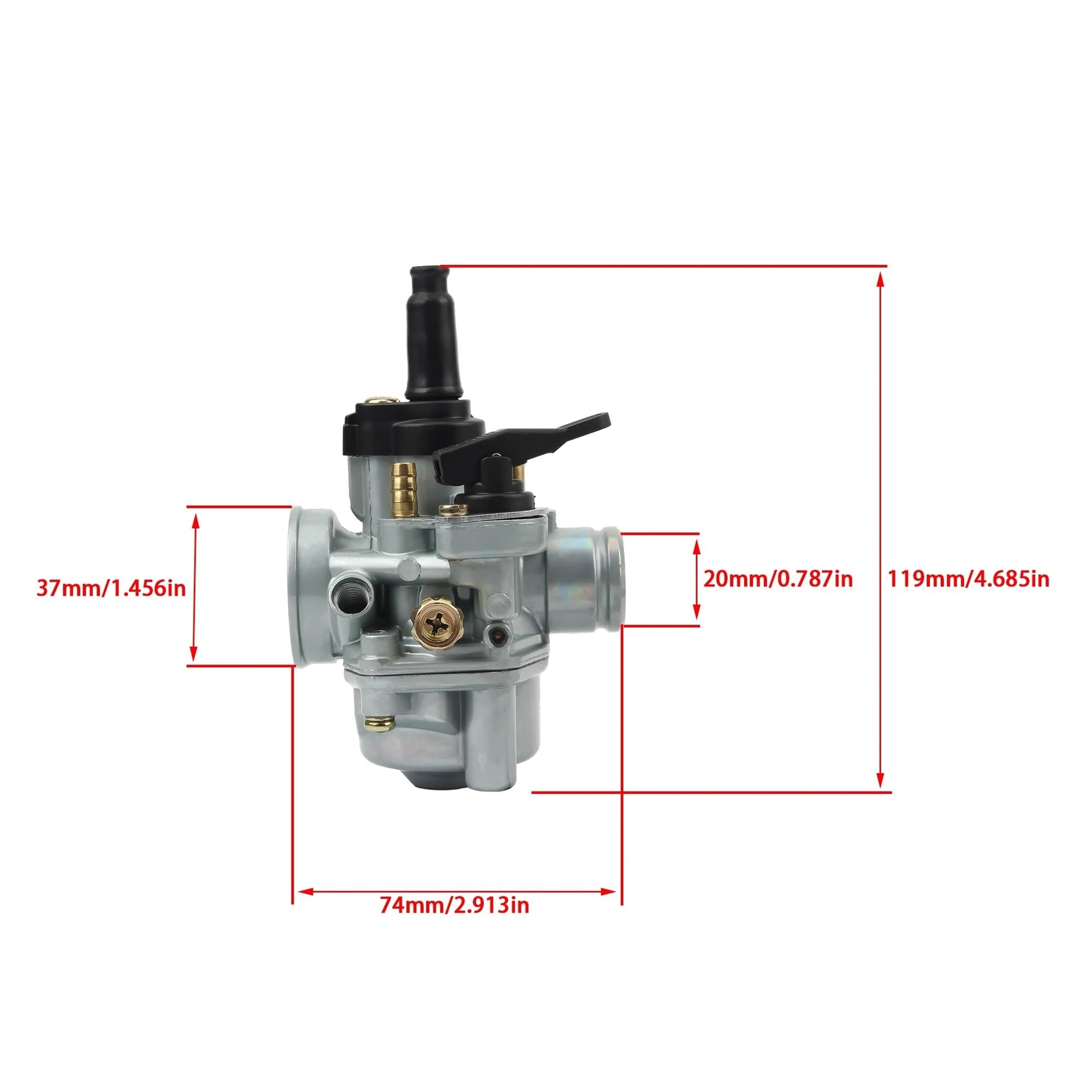 Carburador de motocicleta Para Dellorto PHVA 17,5 ED para Aprilia, Para Piaggio,Para Derbi, Para Vespa, motor 50cc 2 tiempos