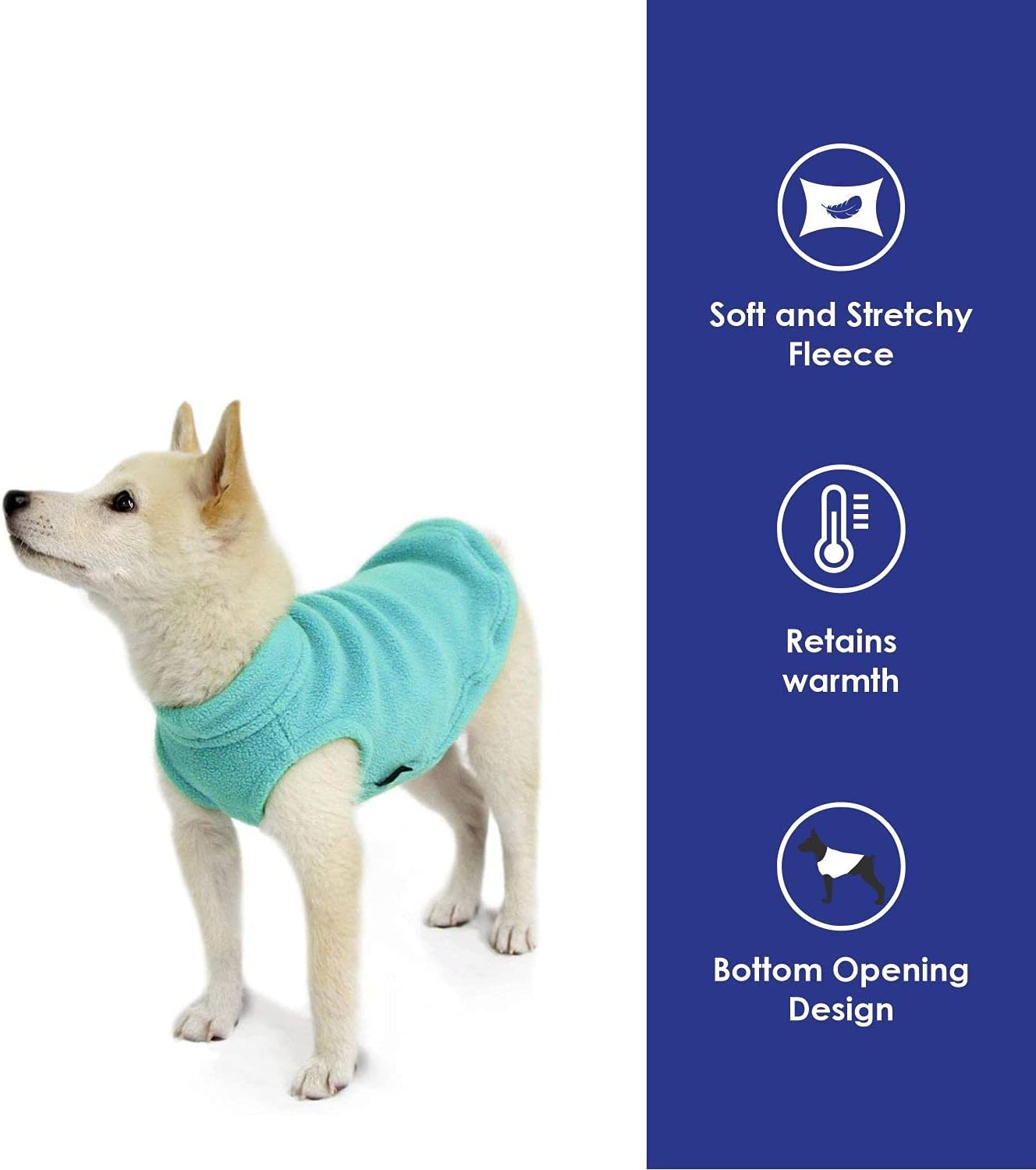 Gooby Stretch Fleece Pull Over Cold Weather Dog Vest, Medium, Mint - Image 4