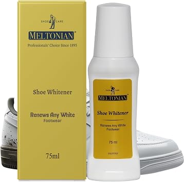 Meltonian Shoe Whitener - Paint and Polish - White Shoe Paint for Soles, Leather, Vinyl, Canvas. Sneaker Whitener Liquid White Shoe Polish Restores with Sponge Applicator, 75ml