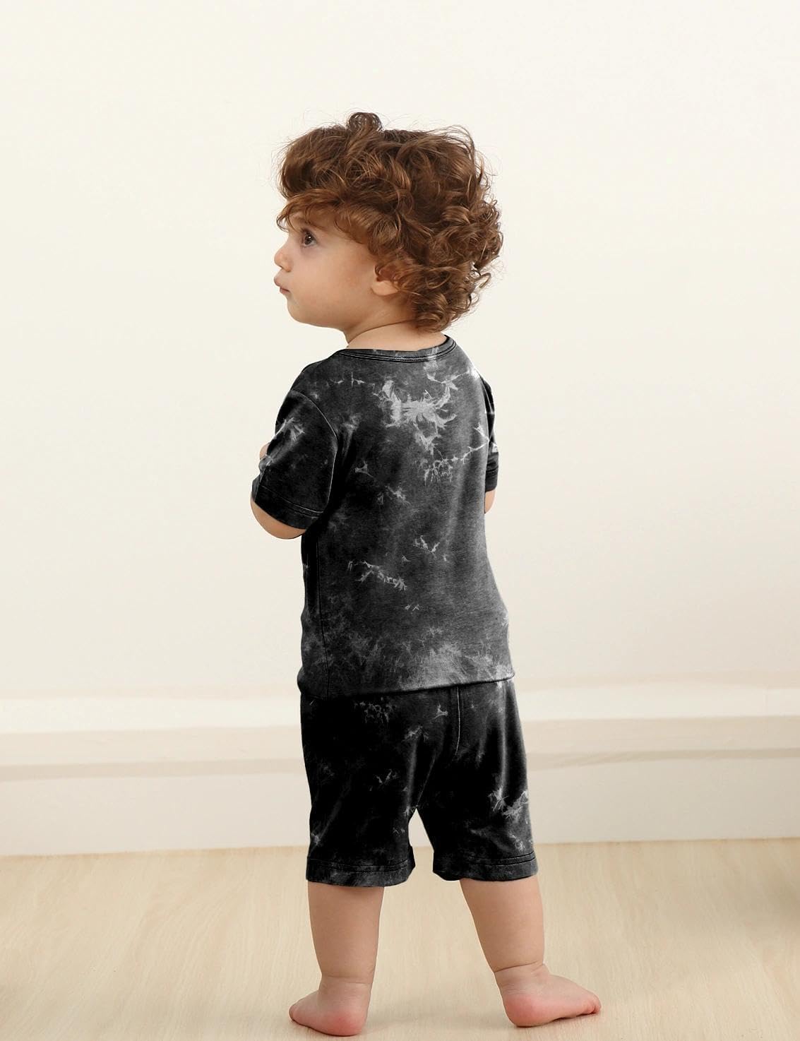 Jimonda Kids Soft Rayon From Bamboo Sleepwear Short Sleeve Boys Girls Pajama Outdoor 4-Piece tops&shorts Casual sets Tie PJ - Image 3