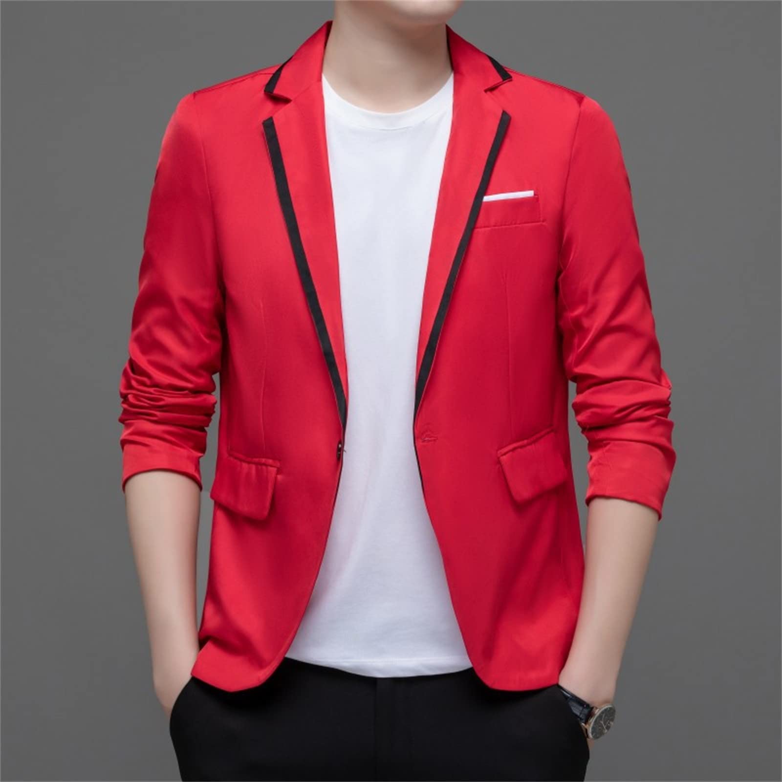 Blazer élégant pour homme, veste à manches longues boutonnée, sportive, mariage, loisirs, affaires, coupe droite, costumes et vestes pour homme, veste de smoking pour mariage