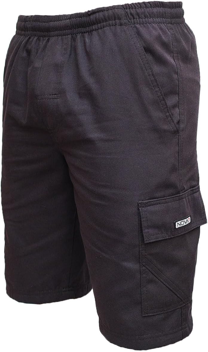 Bermuda Calção Brim Sarja Masculino Elástico Cordão Cargo 5 bolsos Algodão Reforçado Uniforme
