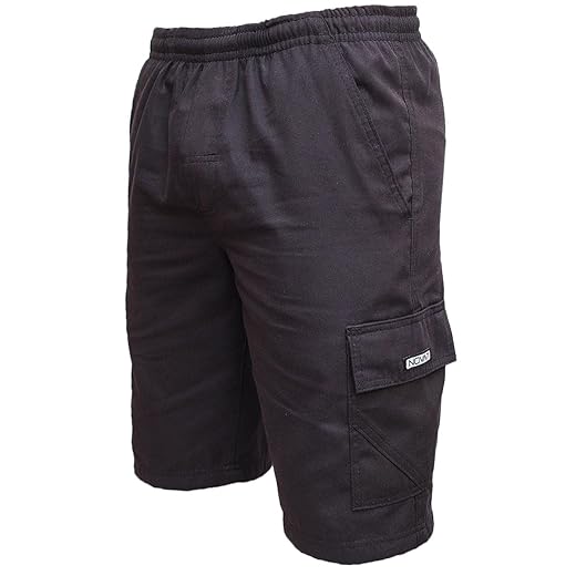 Bermuda Calção Brim Sarja Masculino Elástico Cordão Cargo 5 bolsos Algodão Reforçado Uniforme