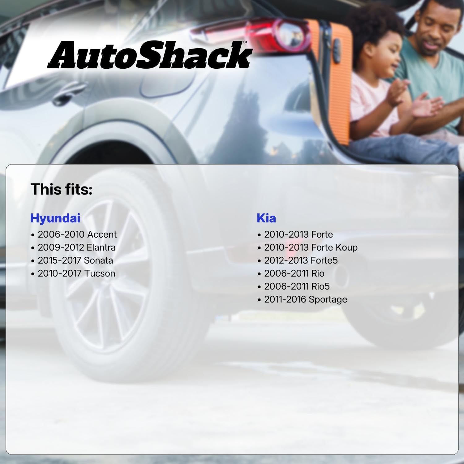 AutoShack Rear Ceramic Brake Pad Set Replacement for 2009-2012 Hyundai Elantra 2015 Hyundai Sonata 2011-2016 Kia Sportage 2010-2013 Kia Forte 4-PC