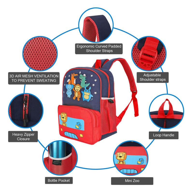 Image of Frantic Soft Cartoon Design Animal Velvet Plush School Backpack Bag For 2 To 5 Years Boys Girls Nursery Preschool Picnic Carry Travelling Bags