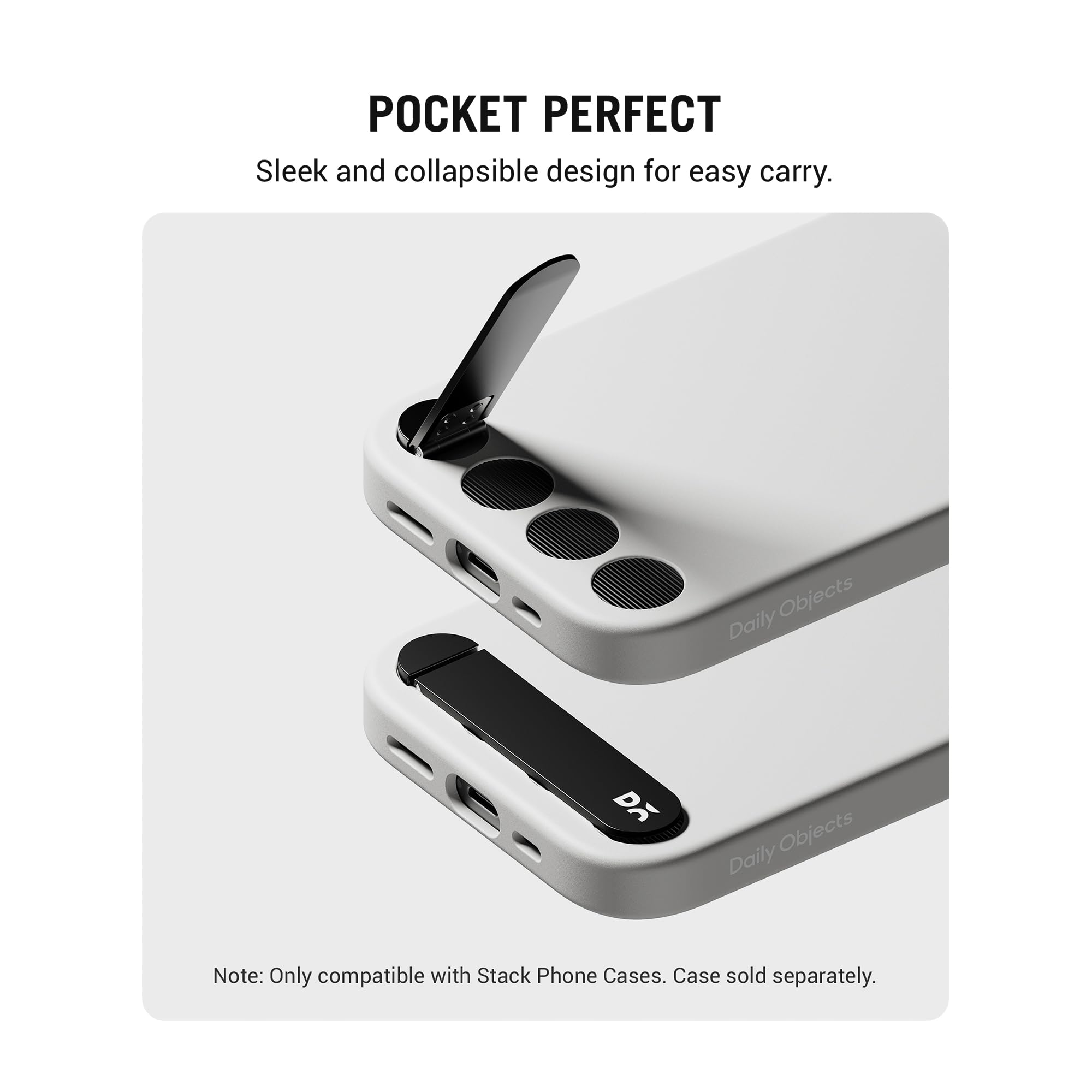 DailyObjects Stack Phone Kickstand/Phone Stand/Mobile Holder, Vertical and Horizontal Stand, Adjustable Angle, Compatible with iPhone - Carbon Black — Amazon image 8