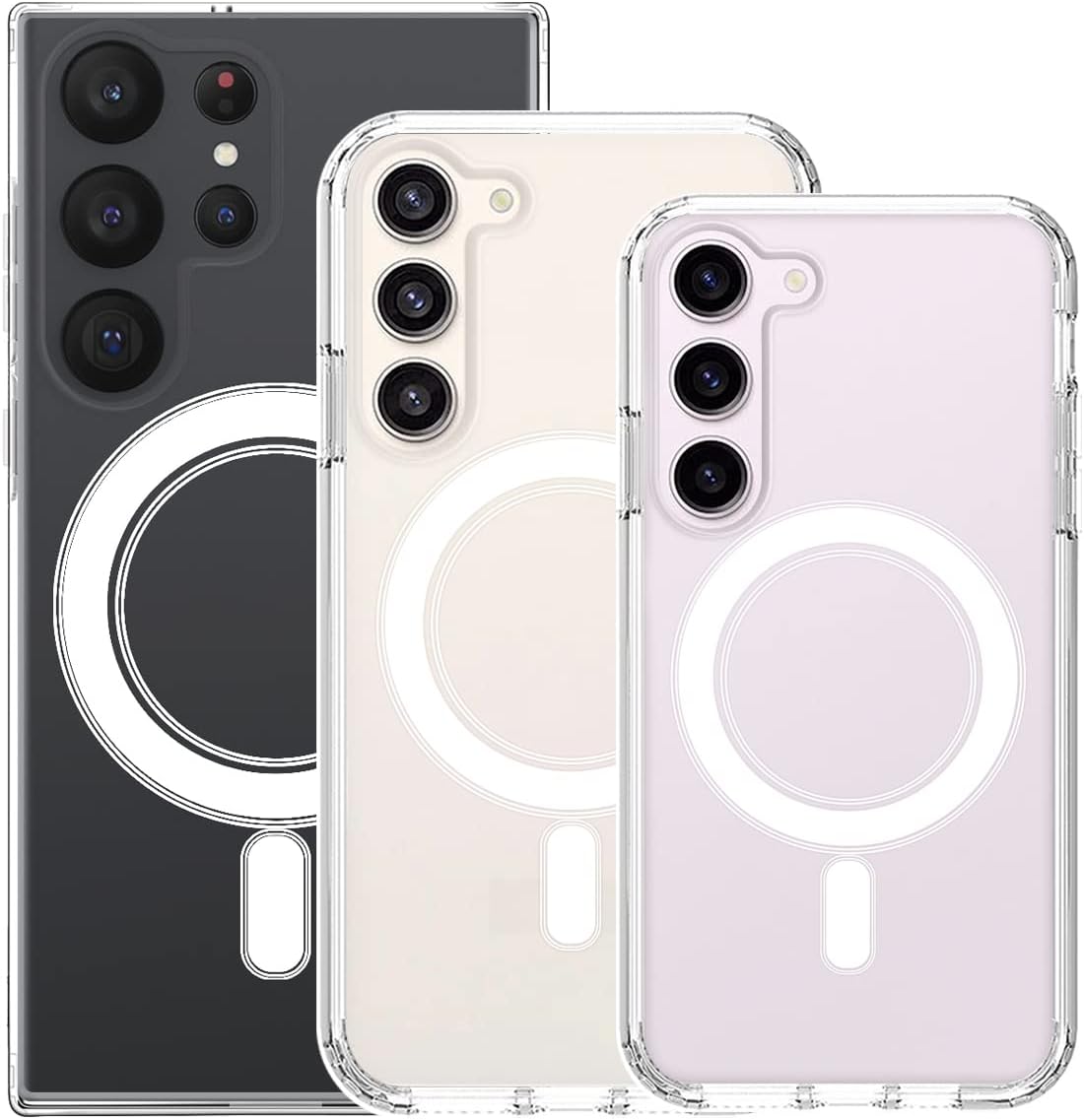 Custom Phone Case for Galaxy S23, Compatible with Magsafe Multi-Photo Shock Absorption Photo Case Personalized Multi-Picture Phone Cover for Galaxy S23-6.1 inch, Crystal Clear