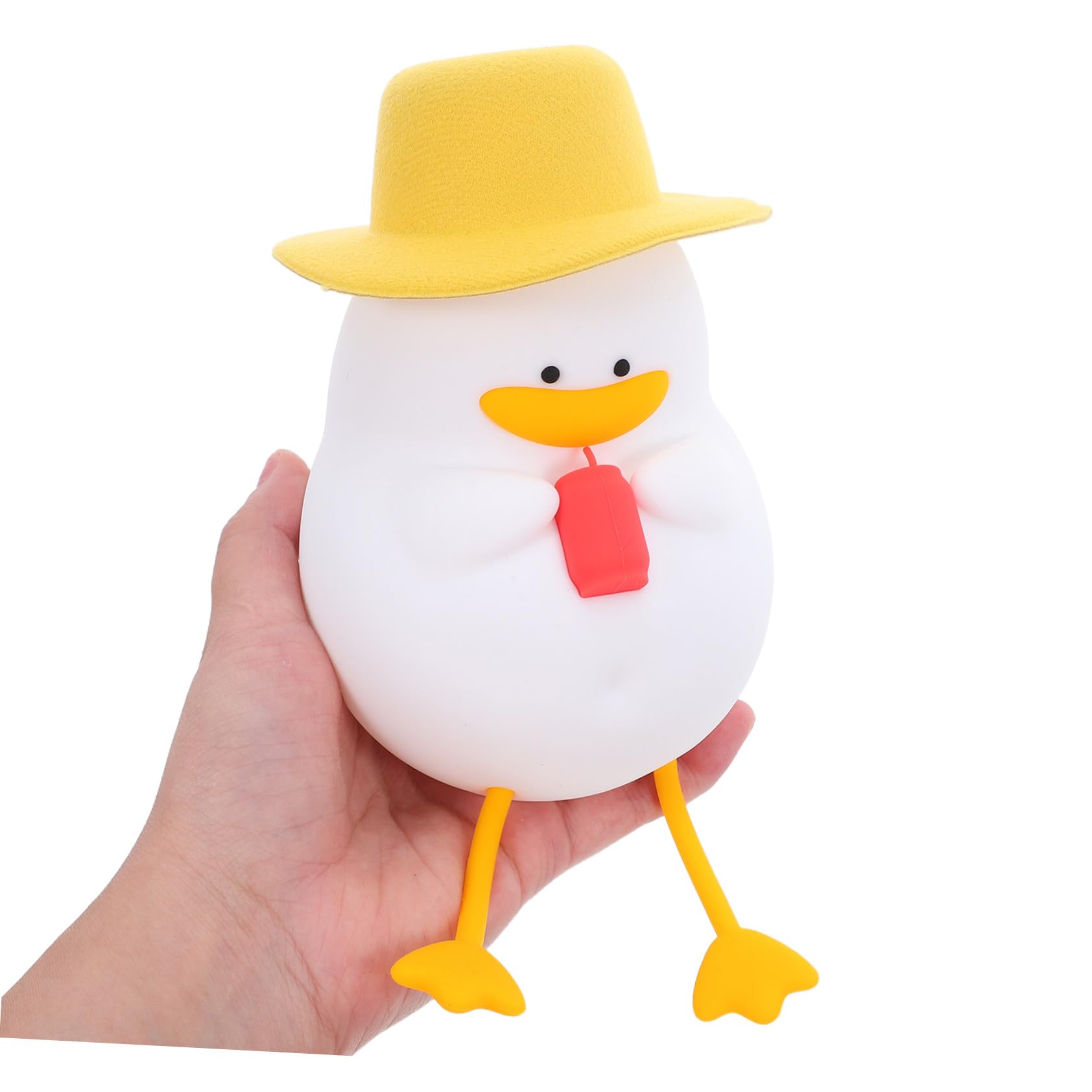 TEHAUX Luz Nocturna de Pato de Silicona Control Táctil, Amarillo | Abs y Pc, Forma de Pato, Estilo Caricatura Adorable, para Cambios de Pañal y Tomas Nocturnas