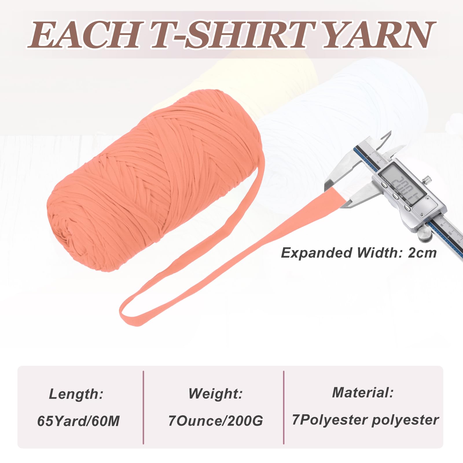 PATIKIL T-Shirt Yarn for Crocheting with 1 Crochet Hook, 2 Pack 400g/130 Yards Soft High Elastic Knitting Yarn for Beginner Crochet Bag/Basket/Home Decor(Warm Pink) - Image 2