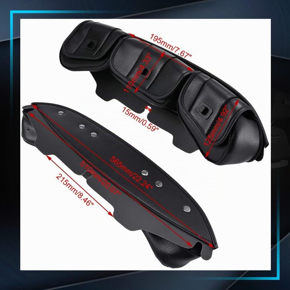 KATUR Custodia per Parabrezza per Moto Borsa in Pelle PU con Chiusure magnetiche per Borse da Parabrezza Harley Touring Street Glide Electra Glide 1996-2013