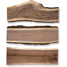 WALRUS OIL - Real Live Edge Rustic Walnut Wood Slabs, 36" Long x 10-14" Wide x 7/8" Thick 3-Pack
