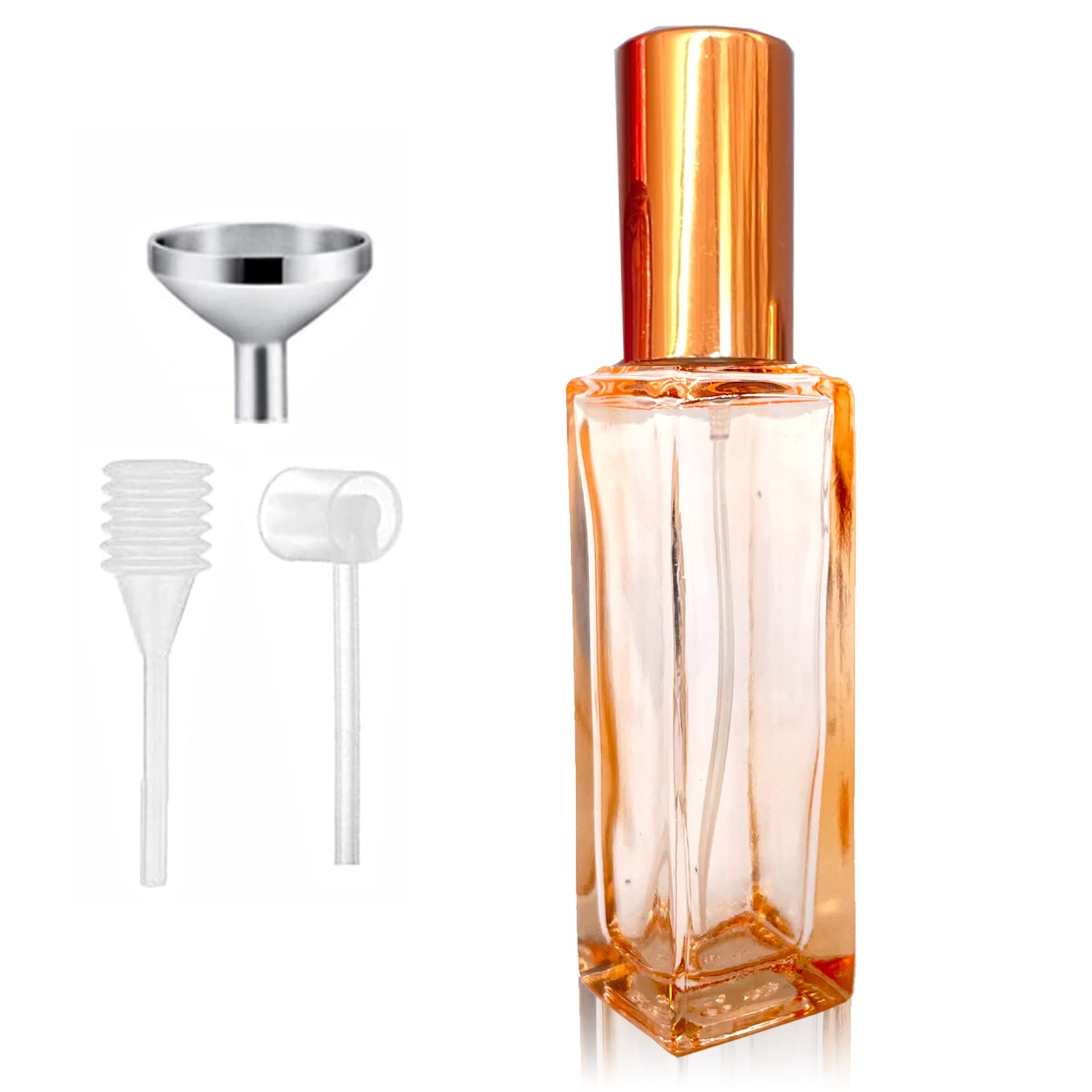Perfume Atomiser Refillable, Travel Perfume Atomiser Bottle Mini Small Empty Spray Bottles Portable Glass Pods Container Perfume Travel Holiday (20 ML Orange) (J-2 blue glasses bottle)