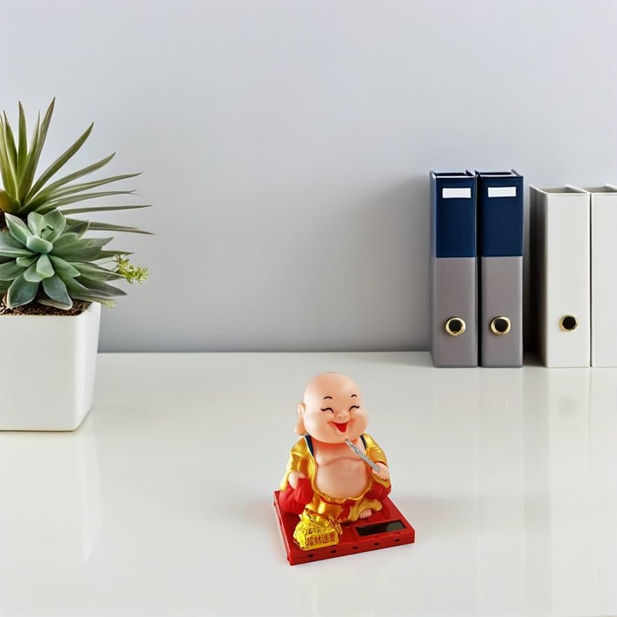 Amazon.com: Solar Powered Buddha Statue, Golden Maitreya Figurine