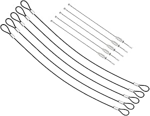 5 Cavi Di Sicurezza In Acciaio Inox 2mm X 30 Cm - Con Anelli Di Fissaggio, Per Bloccare Bagagli, Bici, Oggetti - 11