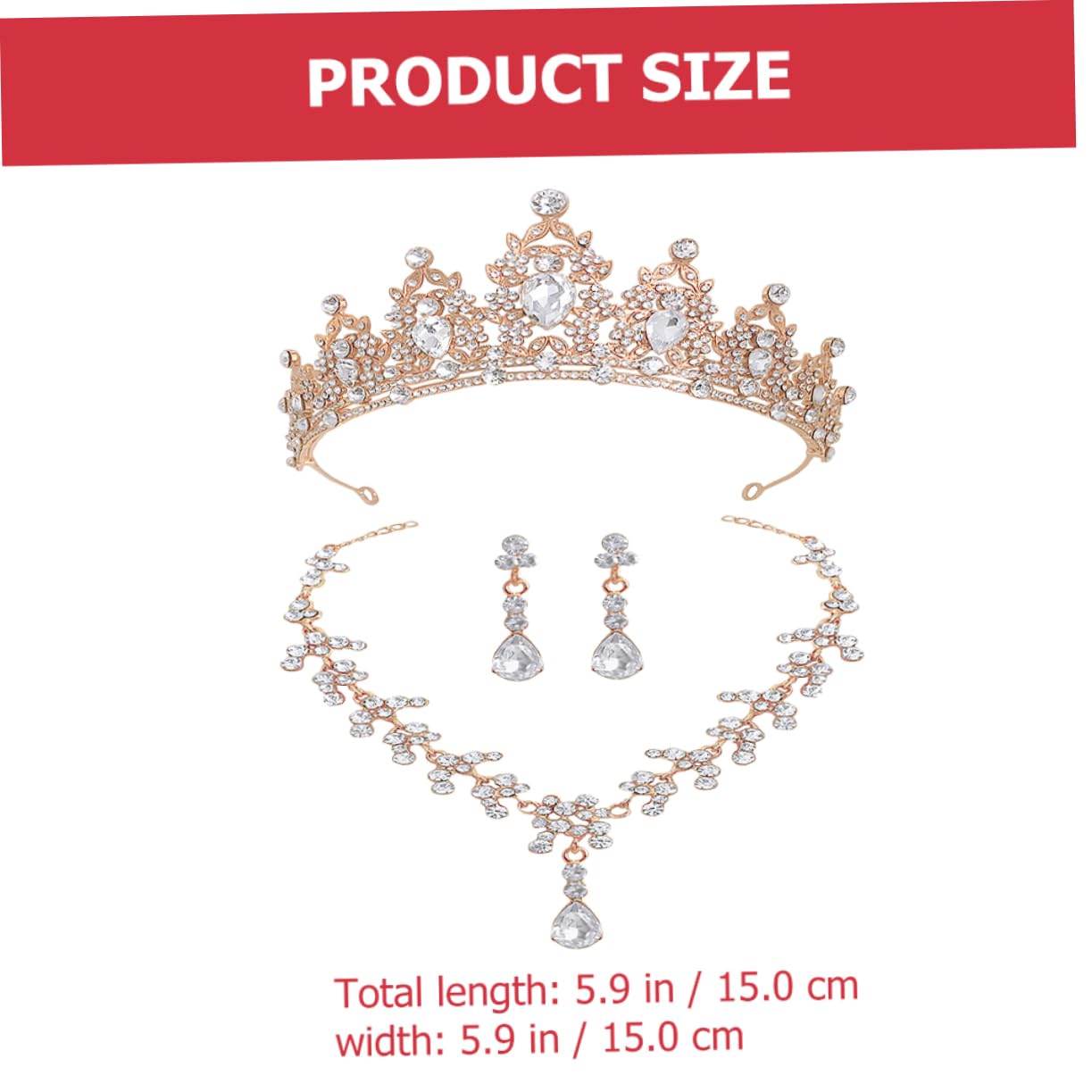 necklace 1 zestaw łańcuszek z koroną na naszyjnik kryształowe kolczyki biżuteria dla panny młodej ślubne nakrycie głowy tiara ślubna necklace