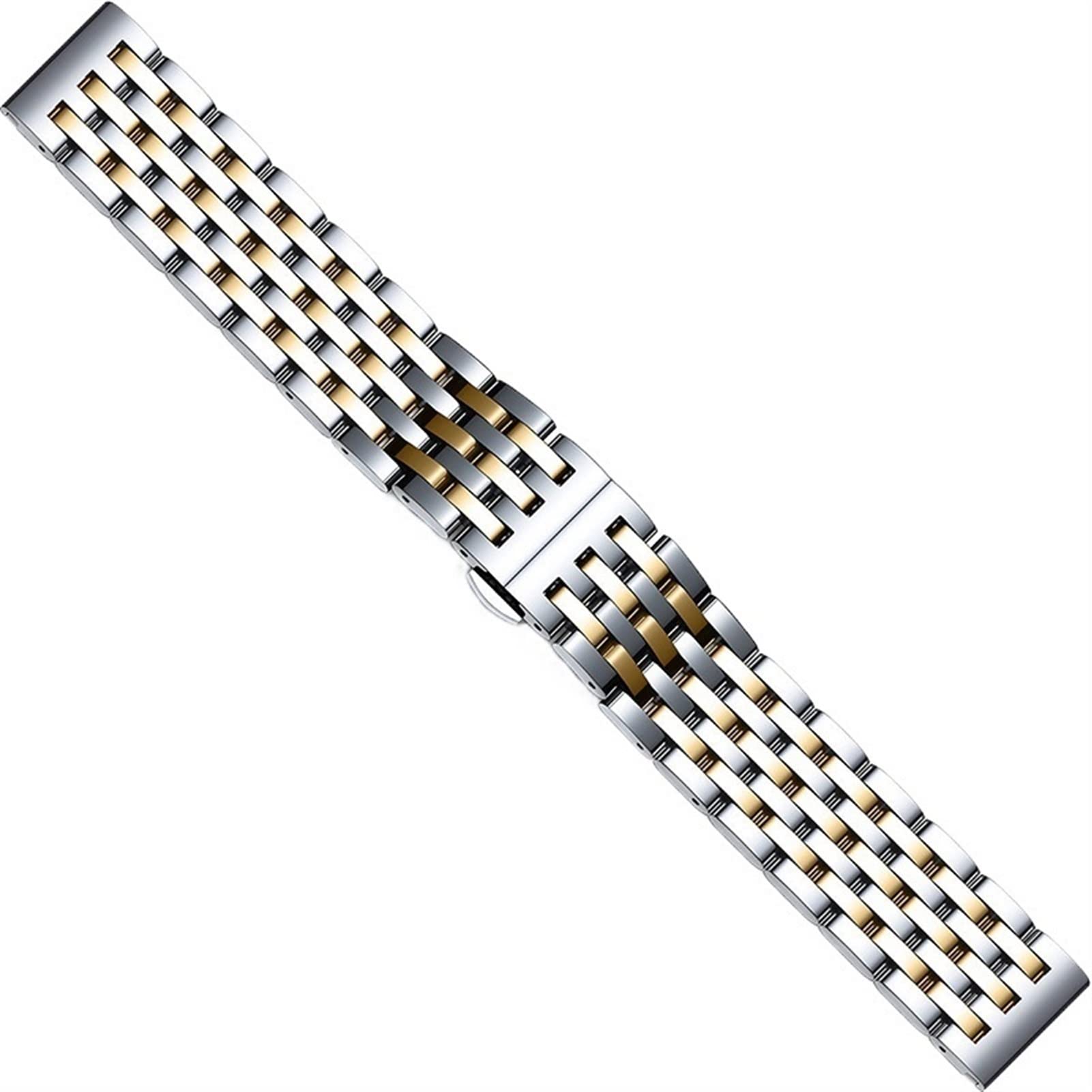 Bracelet montre acier inoxydable de haute qualité en maille métallique argent doré robuste
