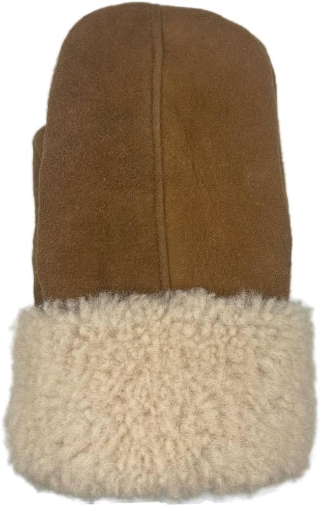 Lukkizara Men's and Women's Premium Shearling Sheepskin Leather Fur Mittens - Image 4